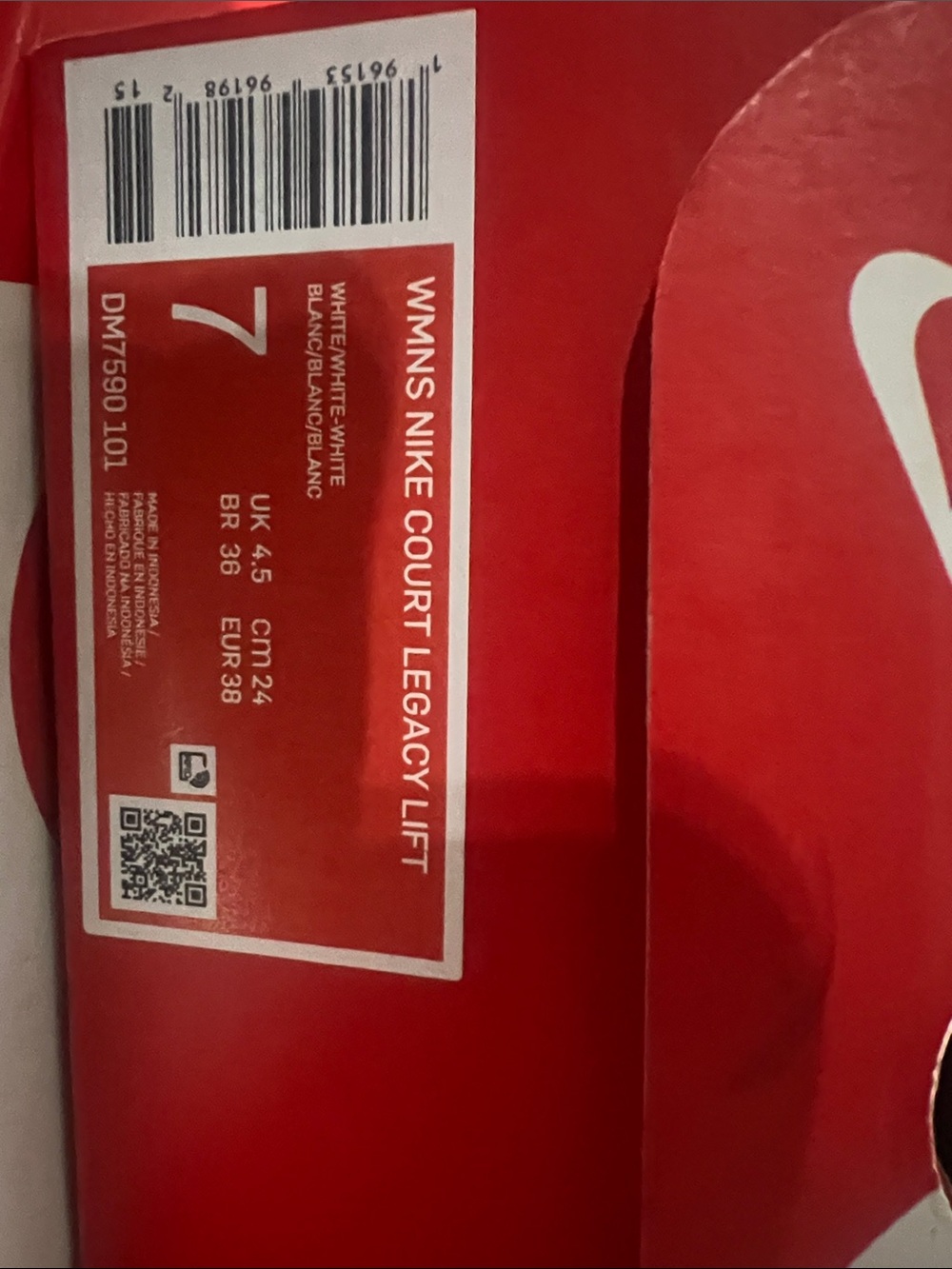 Nike Women's Sneakers - White and Red Box